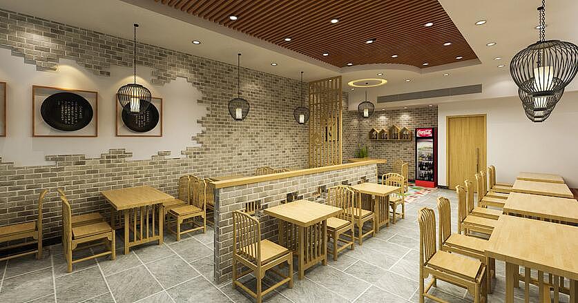 《美美生煎包小吃店设计》——成都小吃店装修设计|成都生煎包店装修设计