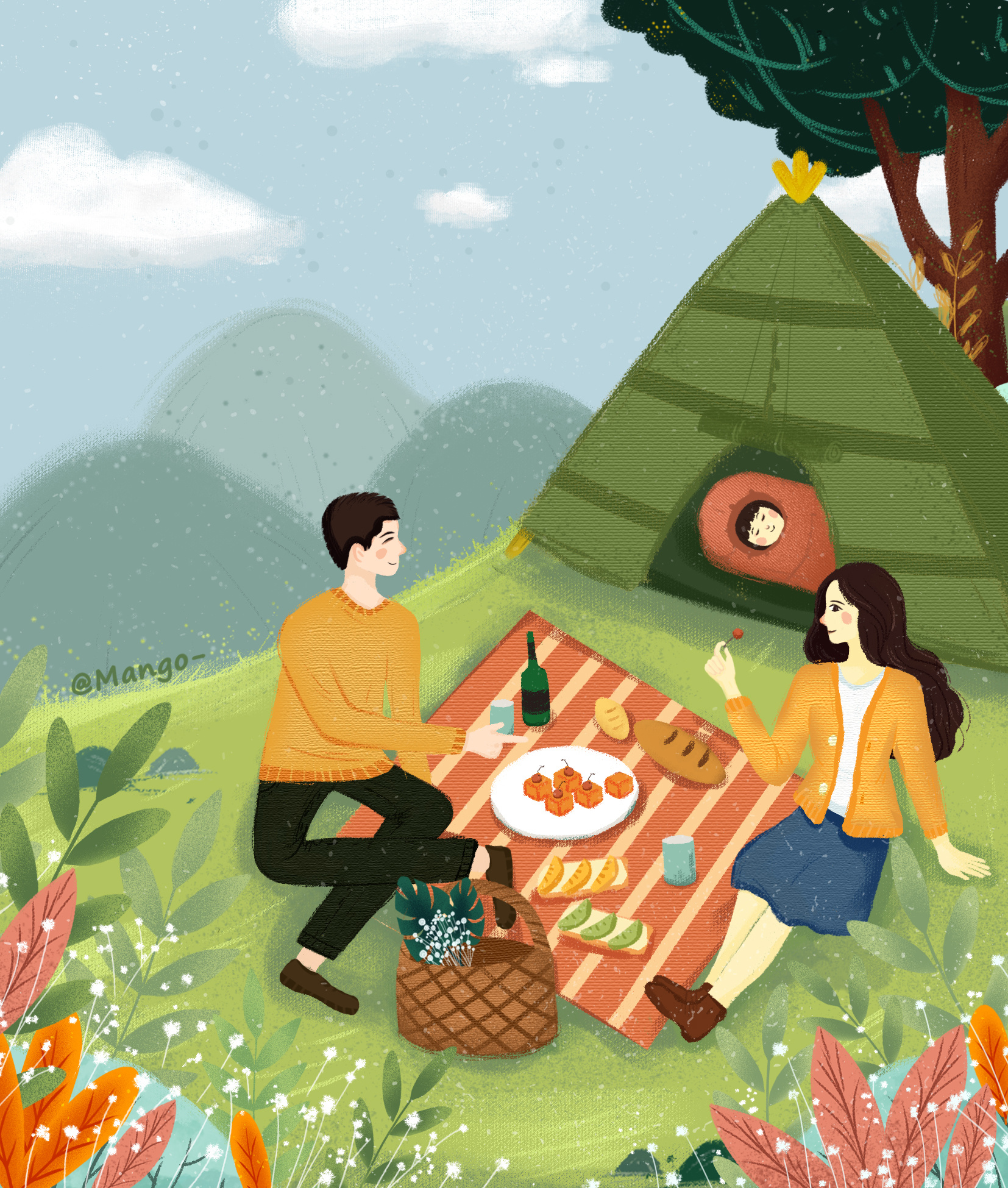 课件插图 camping(野营)