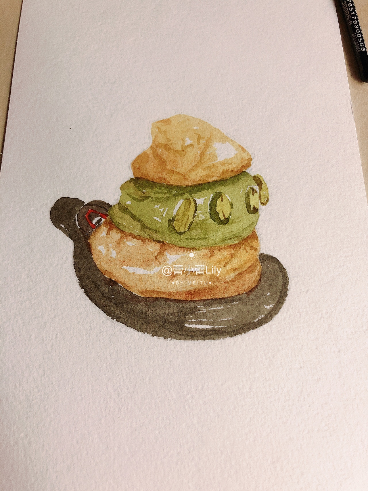 一个水彩泡芙|纯艺术|绘画|蕾小蕾lily - 原创作品 - 站酷 (zcool)