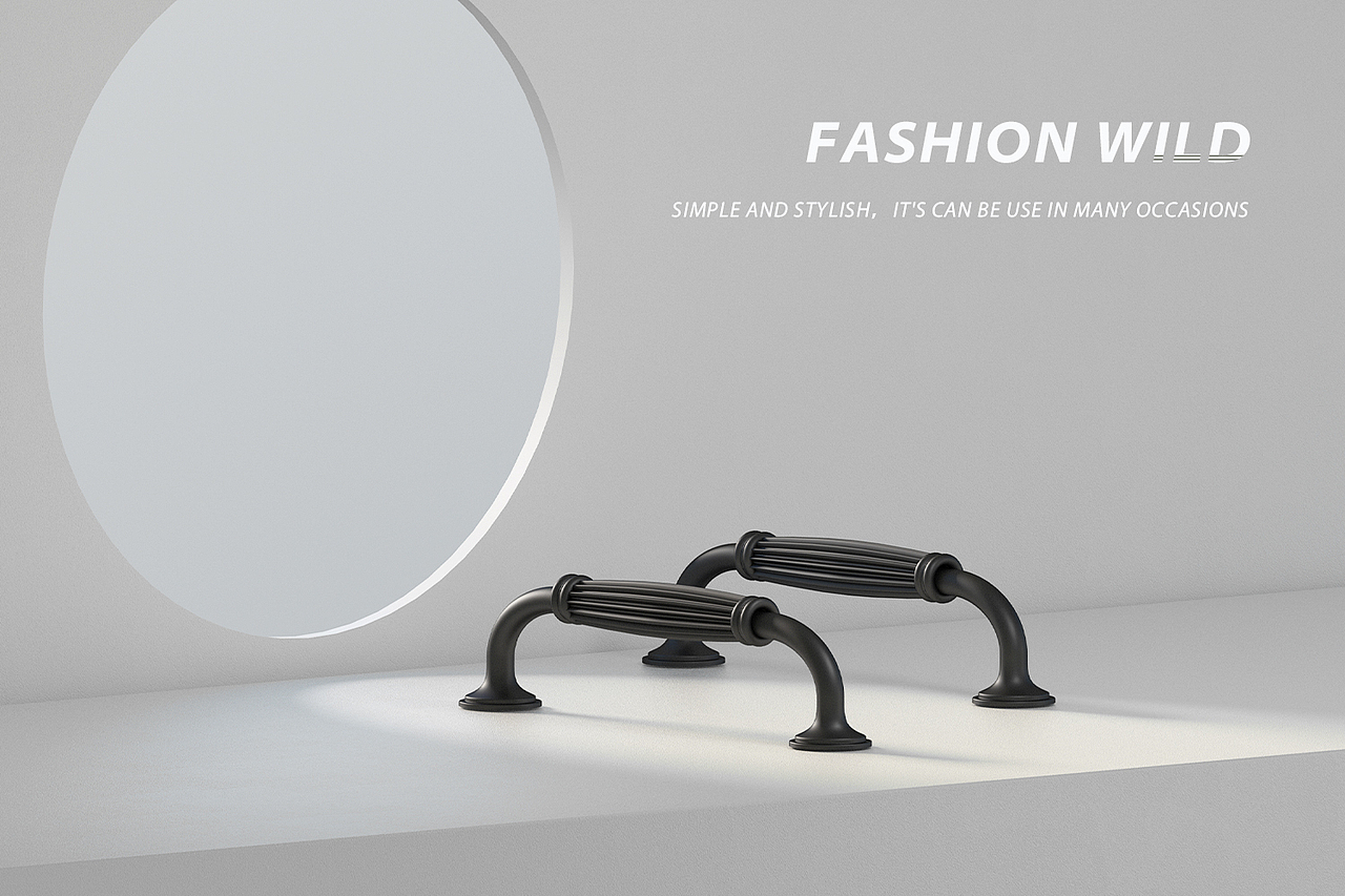 产品渲染  门把手 