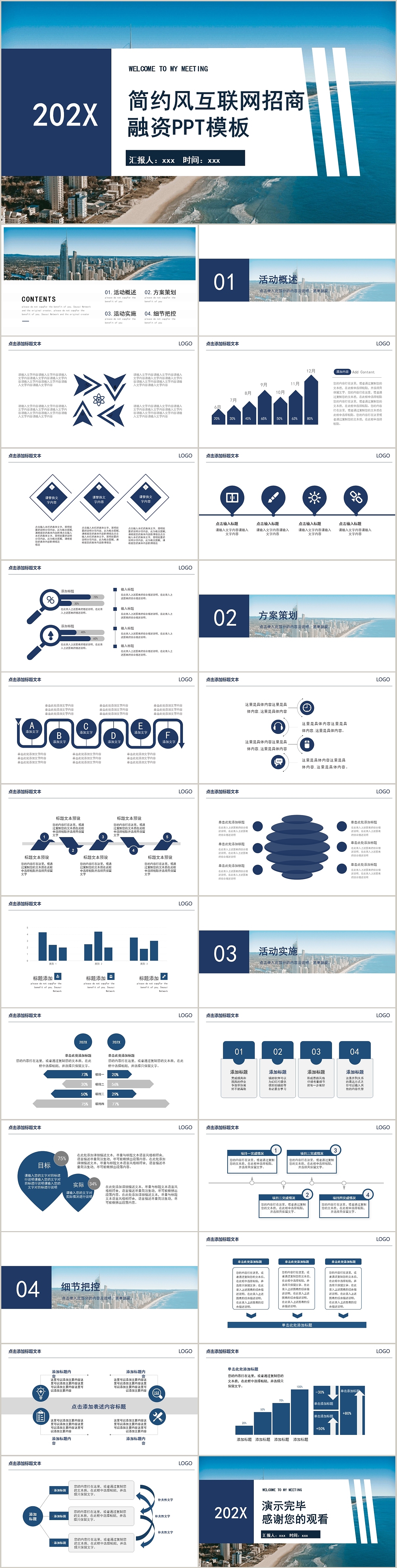高端简约风互联网公司企业招商融资方案策划PPT模板