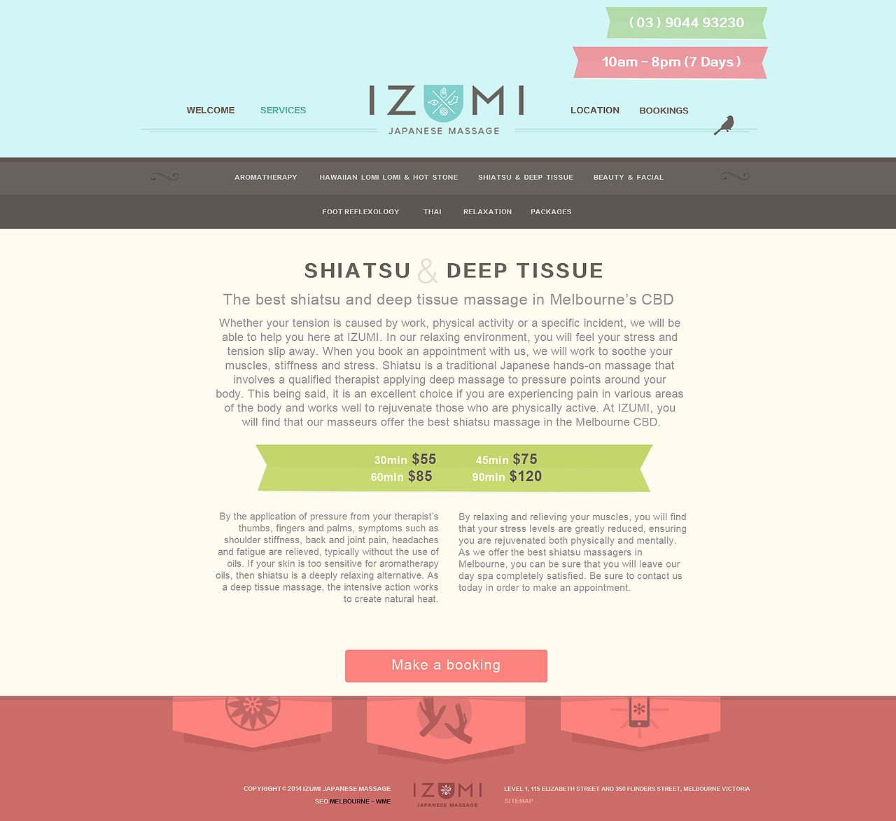 IZUMI JAPANESE MASSAGE（H5）（图ZMTI1OTQ0NDU2） - 门户网站 - 站酷设计师安安设计师原创素材 - 站酷ZCOOL