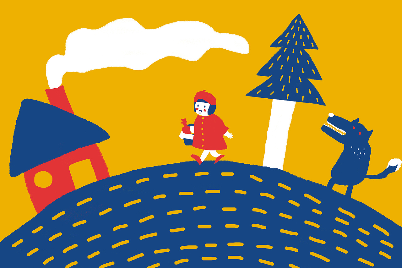 我是小红帽（图ZMTAyOTIxNzEy） - 儿童插画 - 站酷设计师半个月亮呀原创素材 - 站酷ZCOOL