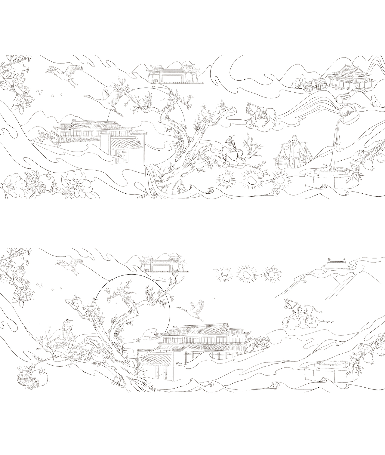 石榴园民宿插画（未采用）（图ZMTkwMzMwNzQw） - 商业插画 - 站酷设计师三不猴原创素材 - 站酷ZCOOL