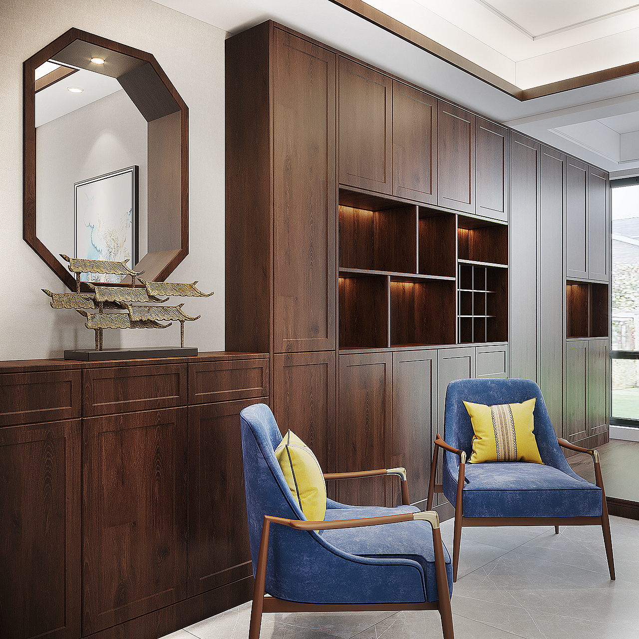 新中式作品（圖ZMTk0MDc5NTMy） - 家裝設(shè)計(jì) - 站酷設(shè)計(jì)師郭超設(shè)計(jì)Franck原創(chuàng)素材 - 站酷ZCOOL