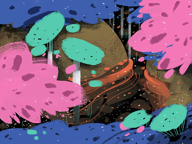 荷塘（图ZMTIyMTk2OTYw） - 艺术插画 - 站酷设计师努力奋斗的蜗牛原创素材 - 站酷ZCOOL