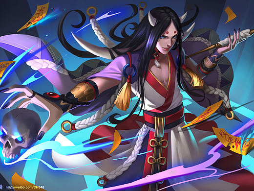 阴阳师食发鬼绘画步骤