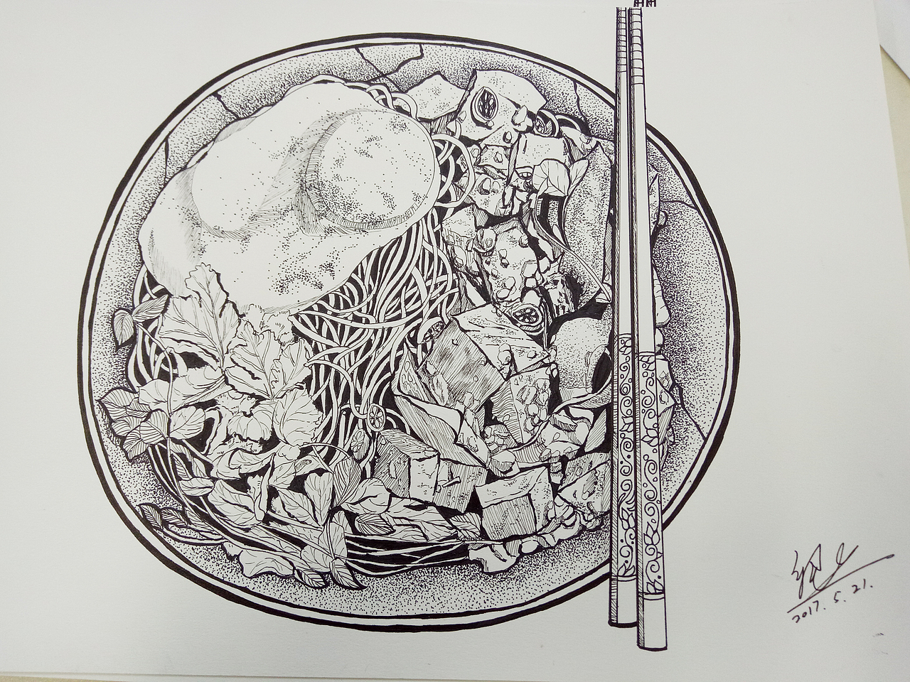 黑白插画舌尖上的中国