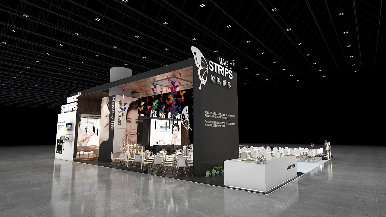 方形交叉式展台设计效果