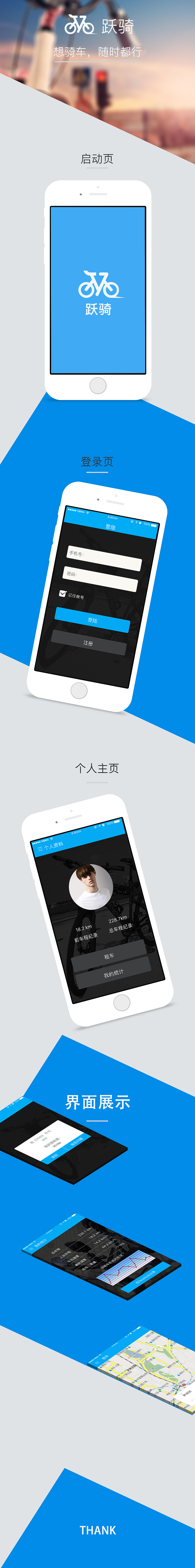 自行车app（图ZMzU4NDgyMzY=） - APP界面 - 站酷设计师顺其自然丶原创素材 - 站酷ZCOOL