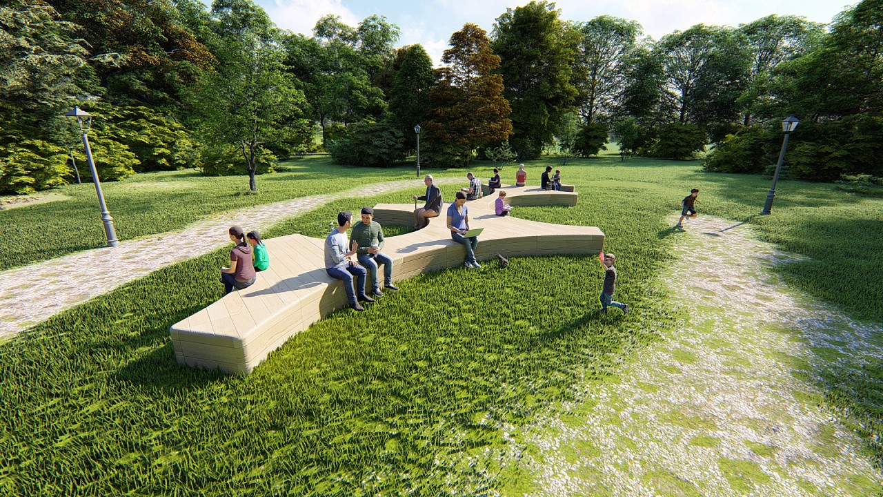 城市公共设施公园板凳设计