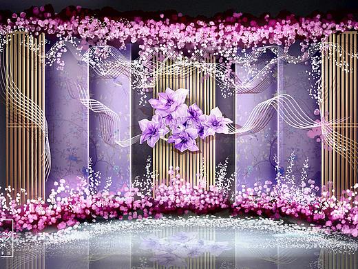 湘南婚礼手绘 蓝紫系梦幻婚礼