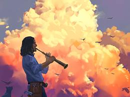 插画 | 一组关于云的练习系列