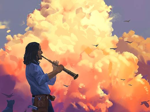 插画 | 一组关于云的练习系列（个人主页-ZNTU2NTgyODA=） - 创作习作 - 站酷设计师阕金原创素材 - 站酷ZCOOL