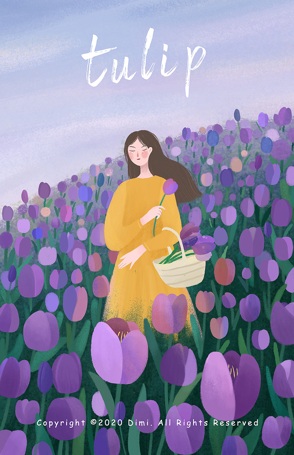 花海-郁金香|插画|商业插画|dimilee - 原创作品 - 站酷 (zcool)