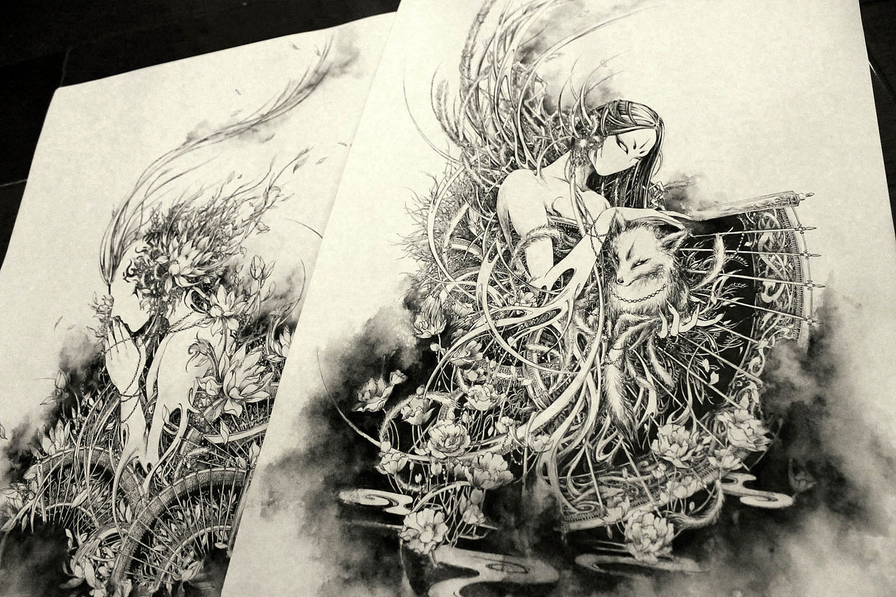 非花——妖妄修情，佛本渡心···（图ZNjc4NjYzNg==） - 商业插画 - 站酷设计师画师杉泽原创素材 - 站酷ZCOOL