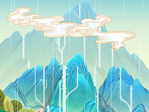 節(jié)氣插畫-谷雨（個(gè)人主頁(yè)-ZNTIxODQ1MzI=） - 商業(yè)插畫 - 站酷設(shè)計(jì)師一只大星星原創(chuàng)素材 - 站酷ZCOOL