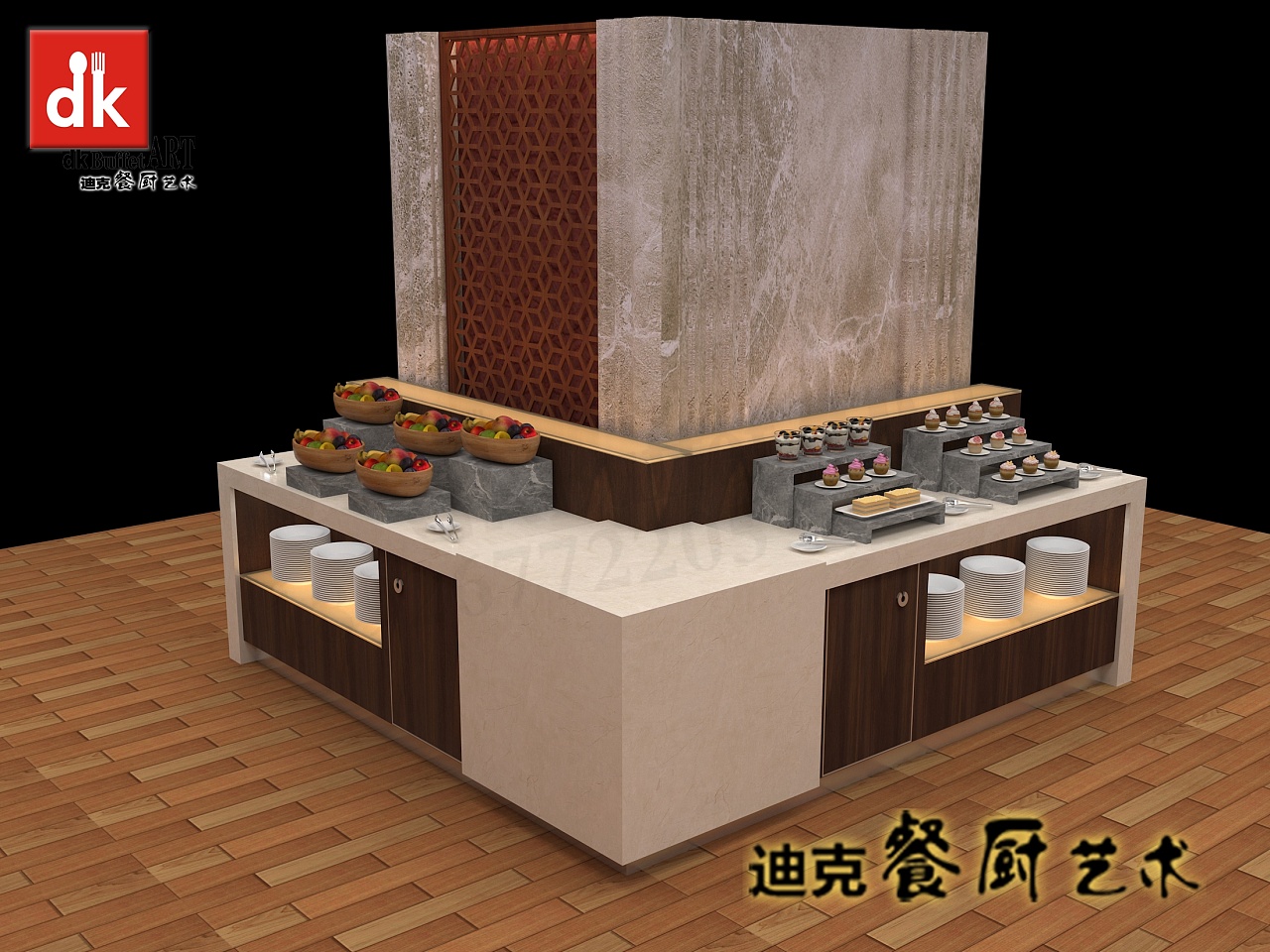 深圳布吉佳兆业可域酒店自助餐台效果图 酒店布菲台