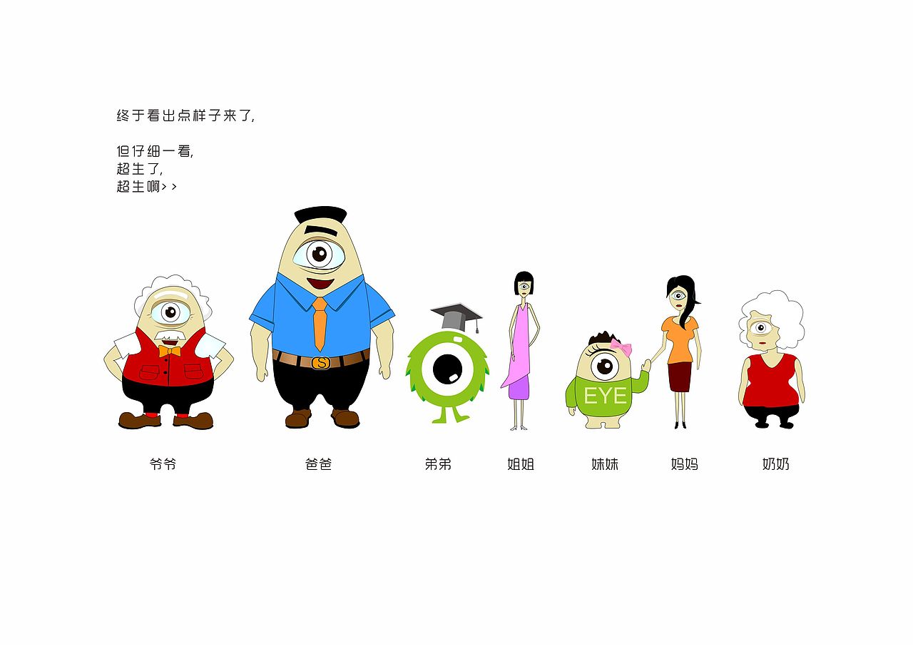 眼睛的一家（图ZODk5MzE4NDQ=） - IP形象 - 站酷设计师yhfssh原创素材 - 站酷ZCOOL