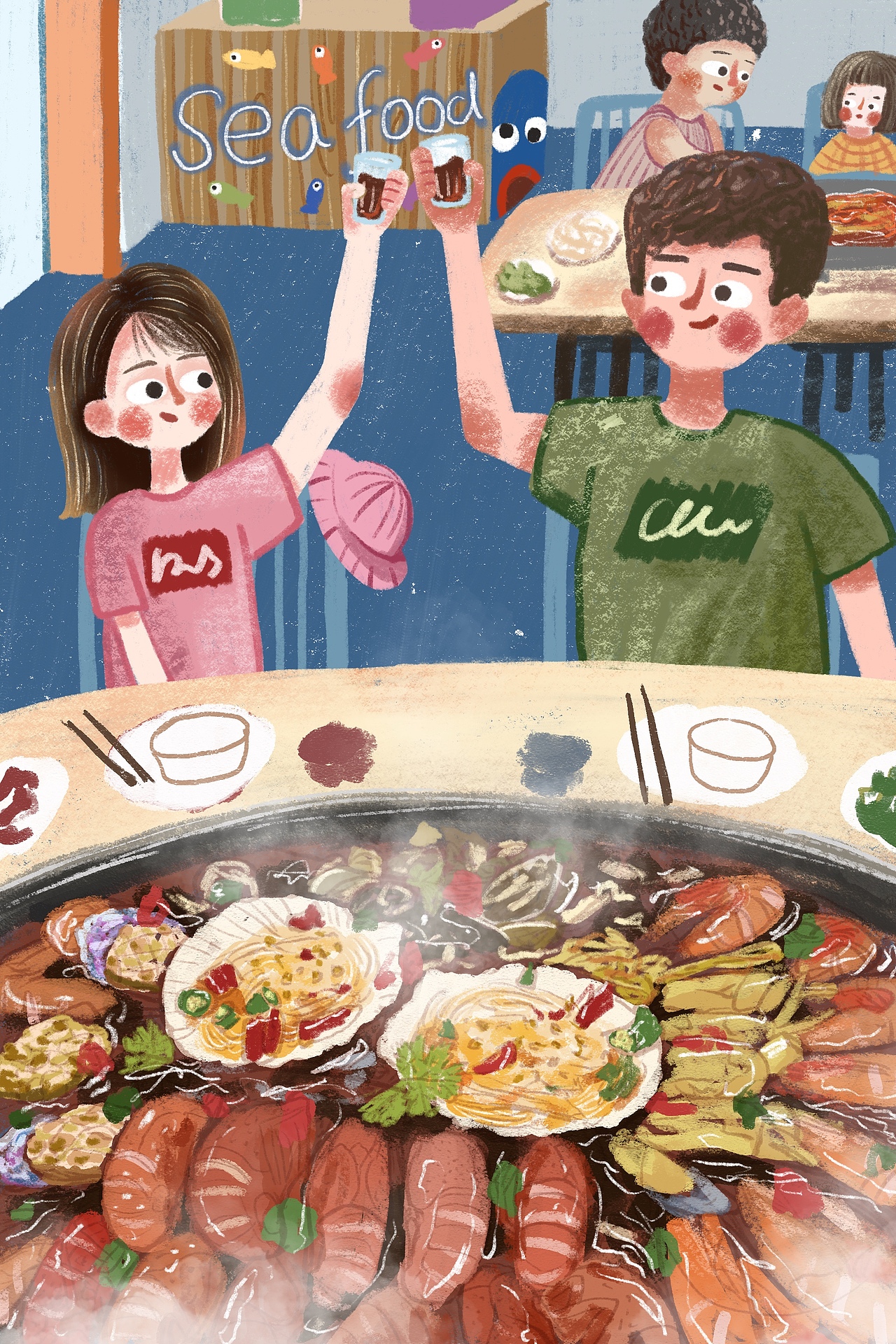 两个吃货怎么能错过海鲜大餐