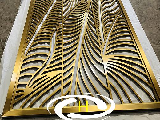 吉林钛金铝板镂空屏风 艺术家装隔断背景墙全新构思 