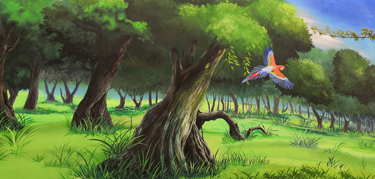 森林公园墙体彩绘