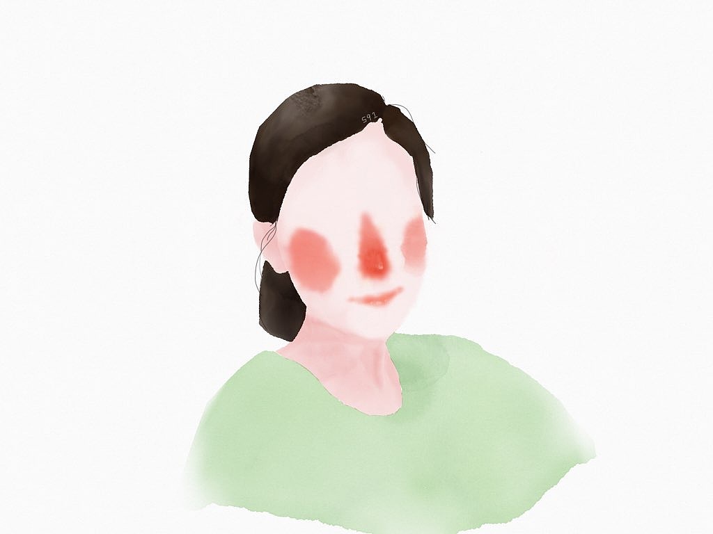 一组没有五官的头像