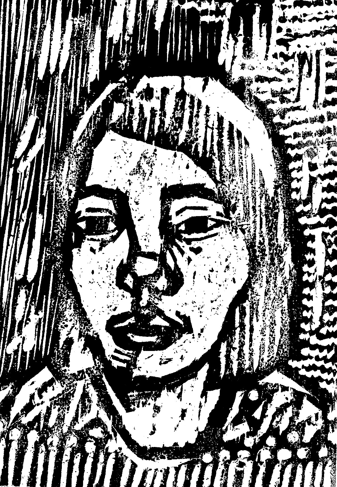 木刻版画--自刻像