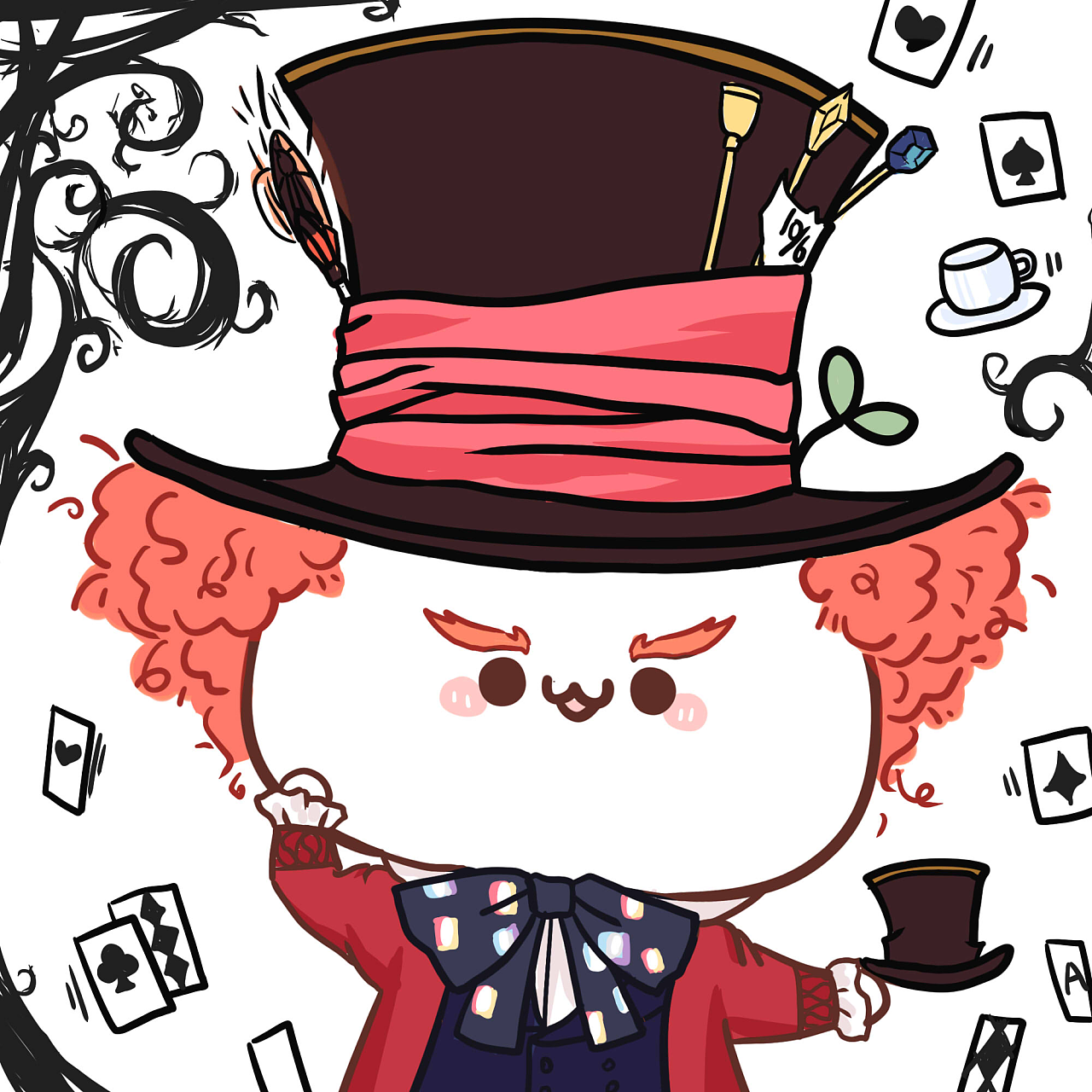 疯帽子,帽子太重把圆圆的头压扁啦