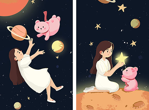 宇宙星空（個人主頁-ZNDU4NjczNjA=） - 商業(yè)插畫 - 站酷設(shè)計師xttaoo原創(chuàng)素材 - 站酷ZCOOL