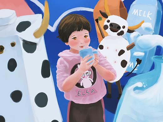 多喝牛奶身体棒（个人主页-ZNTI0MjA0NDA=） - 创作习作 - 站酷设计师哎嘿哎嘿伊儿呀原创素材 - 站酷ZCOOL