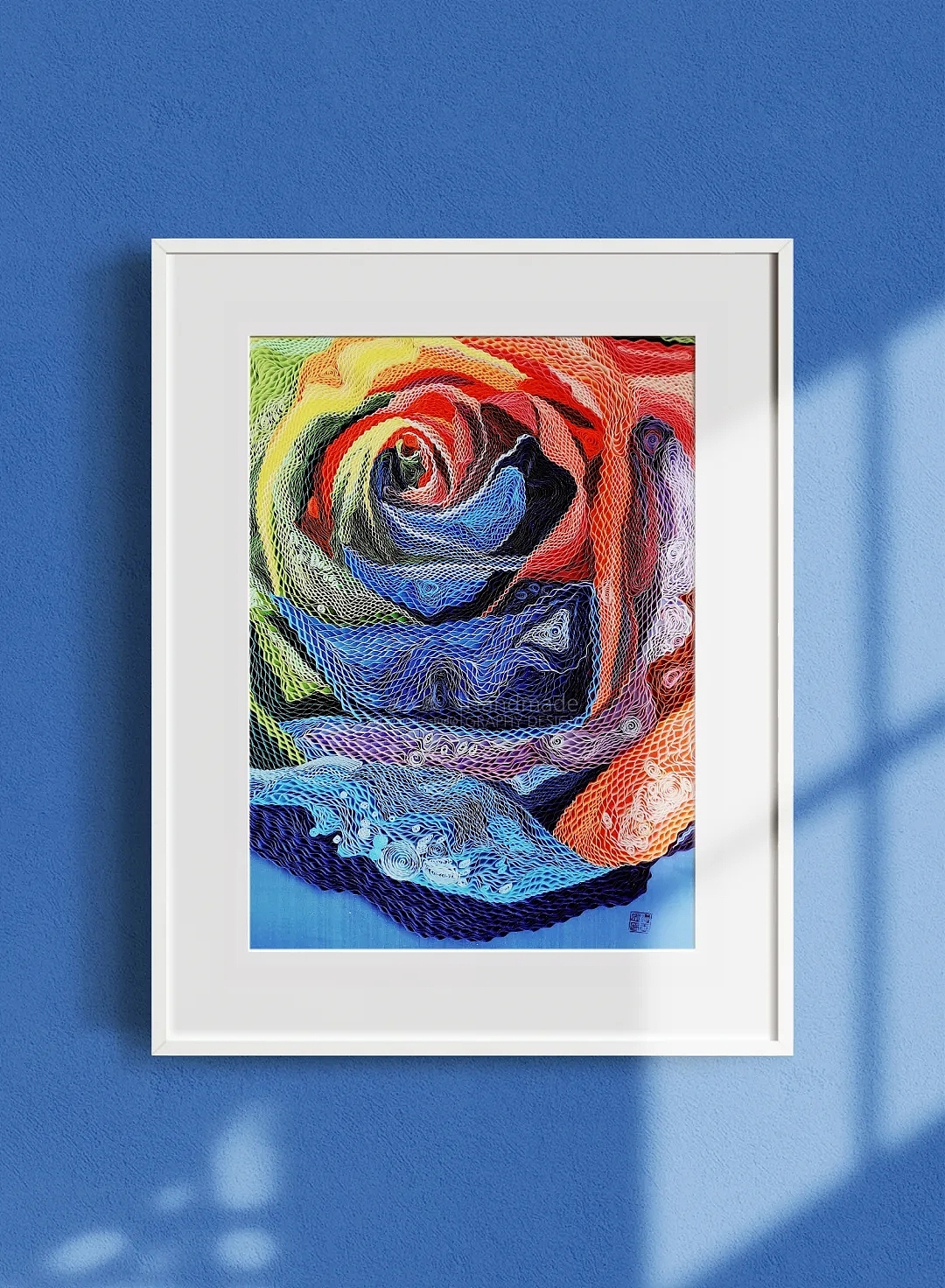 《彩虹玫瑰》，好多女生很喜欢的作品！许多人想买，目前还没有卖，打算办完展以后，卖掉。哈哈O(∩_∩)O