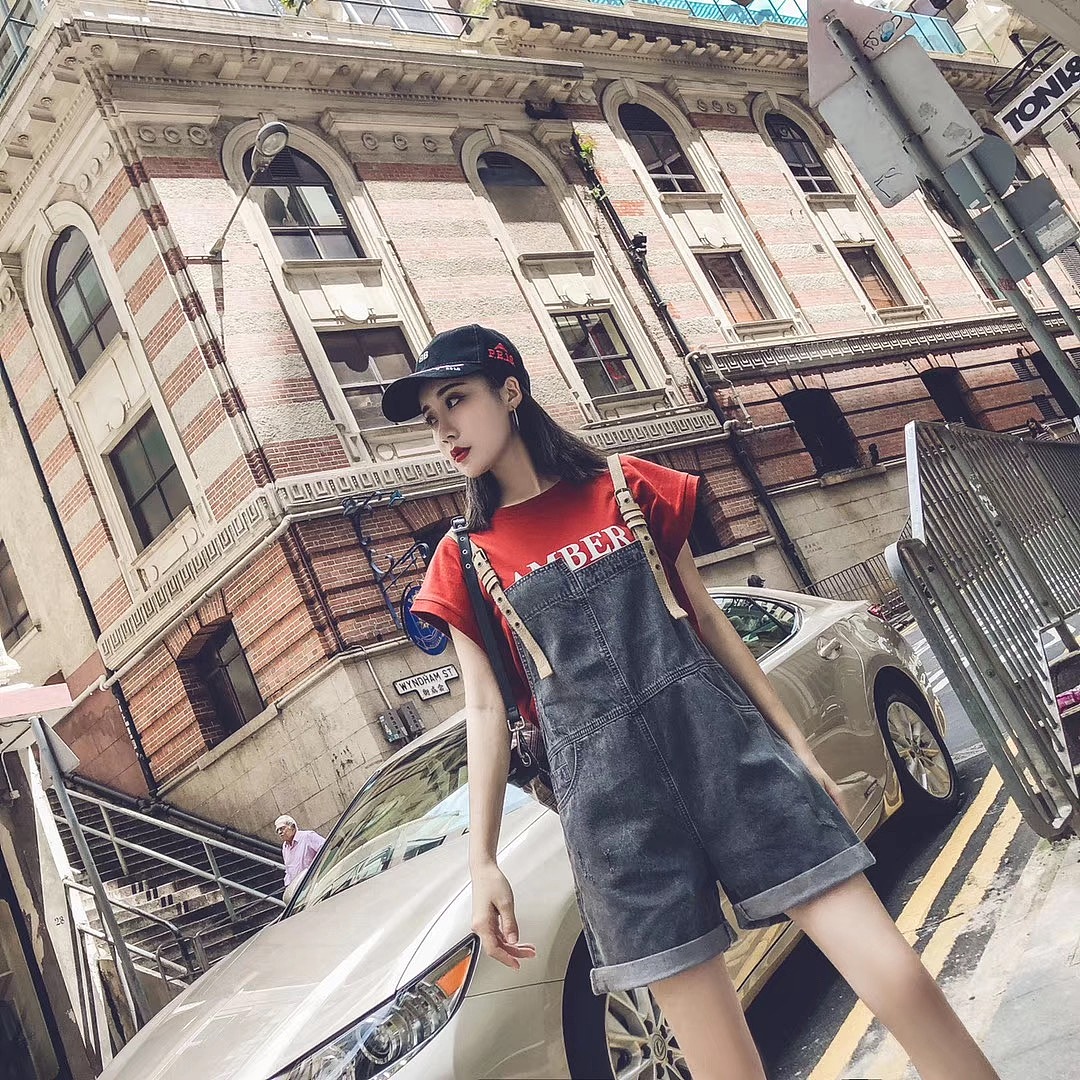 模特希文 香港旅 拍背带裤拍摄 牛仔裤拍摄 短裤拍摄