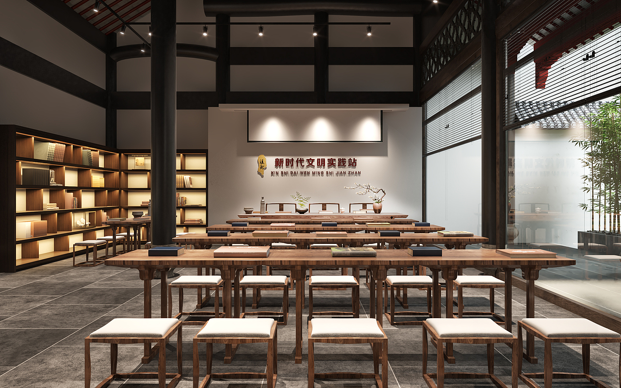 中式风格的村文化站