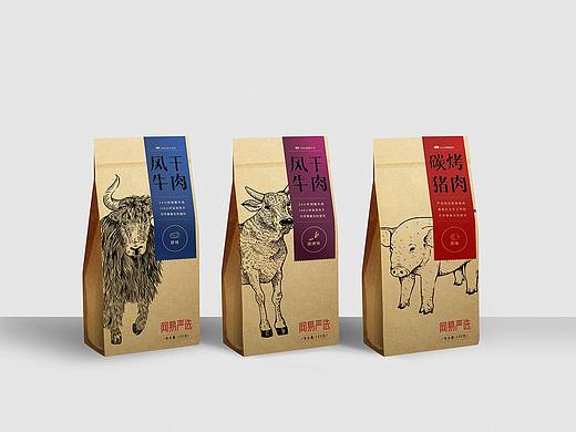 牛肉猪肉干包装插画