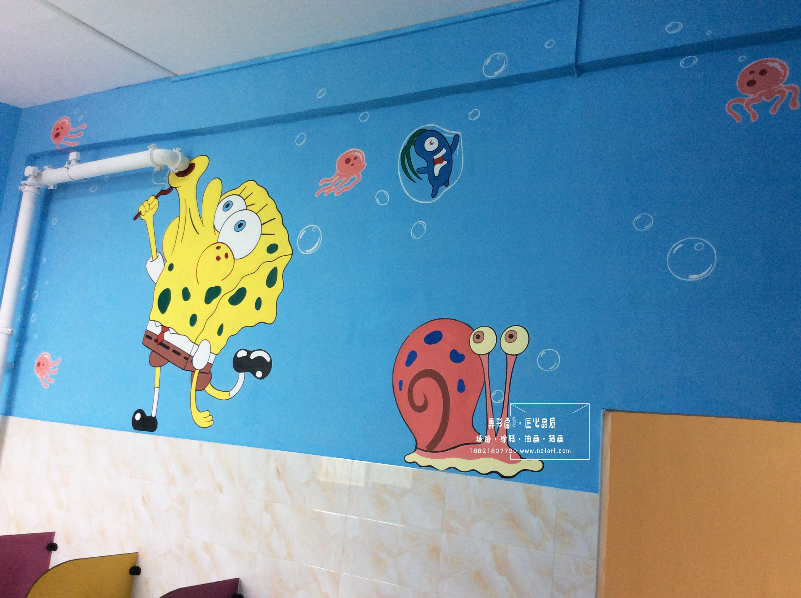 幼儿园墙绘欣赏衡州爱乐幼儿园手绘墙