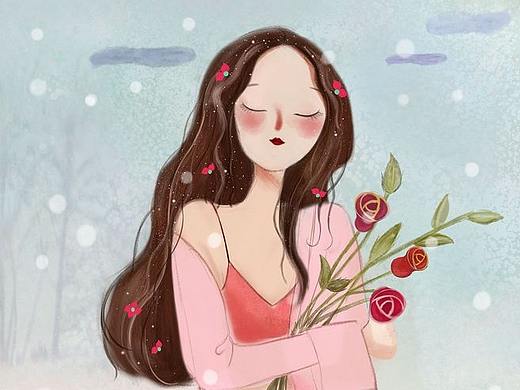 怀抱鲜花的女人