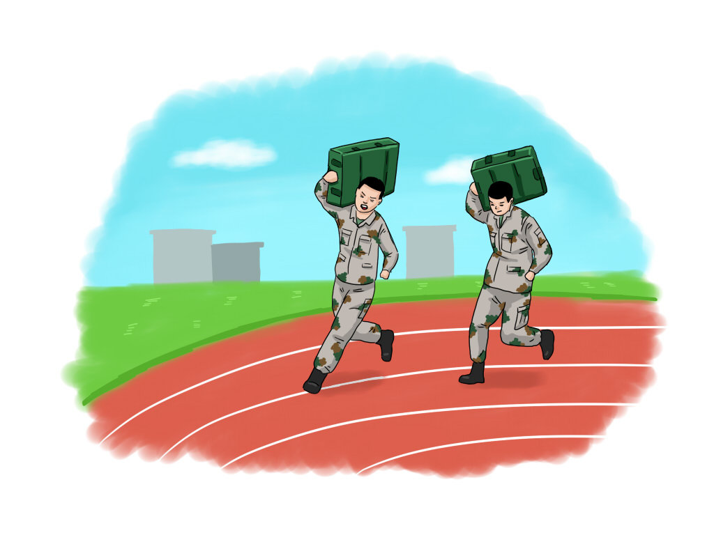 走正步的中国人民解放军党插画图片-千库网