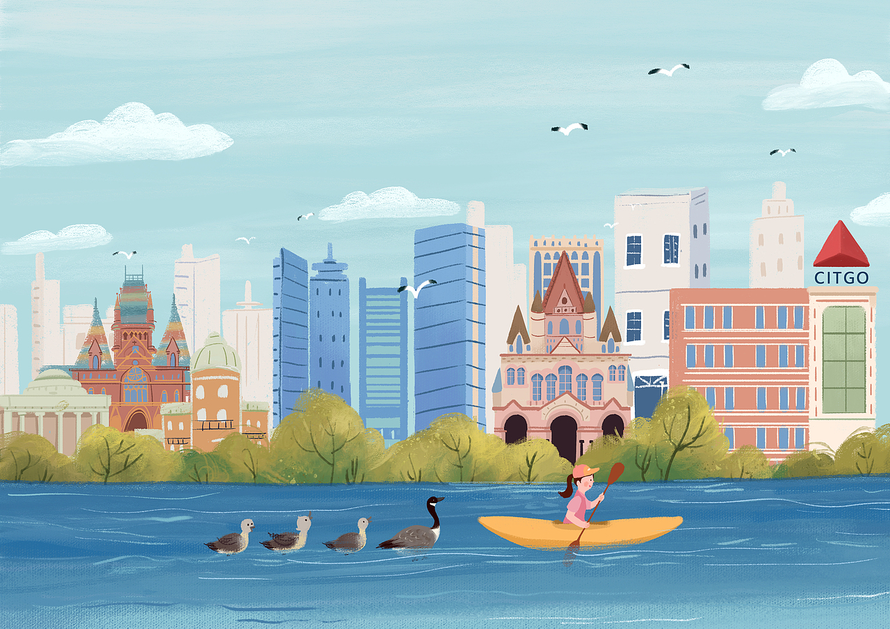春夏秋冬四季的你的城市（图ZMjMzMzQxOTI4） - 创作习作 - 站酷设计师爱吃小鱼干的猫仔原创素材 - 站酷ZCOOL