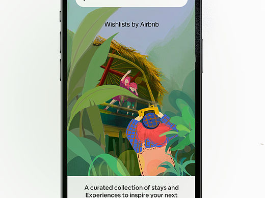 airbnb app的界面插画