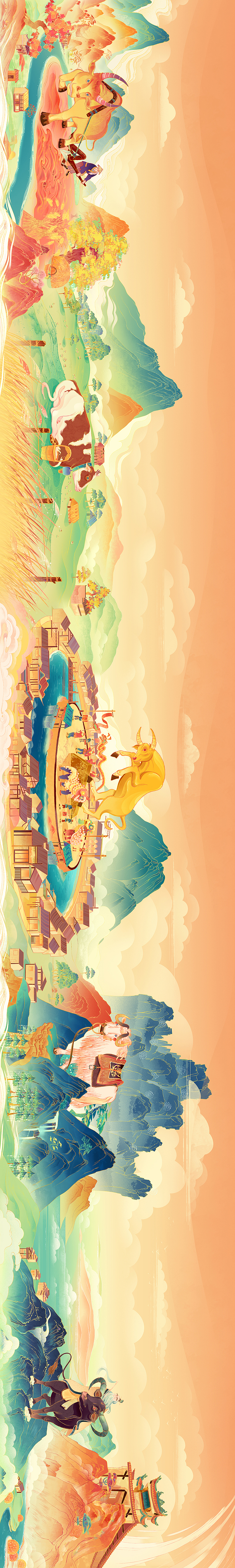 五牛绘|辛丑牛年新年插画（图ZMjM4Mzk2NjYw） - 商业插画 - 站酷设计师渐青光原创素材 - 站酷ZCOOL