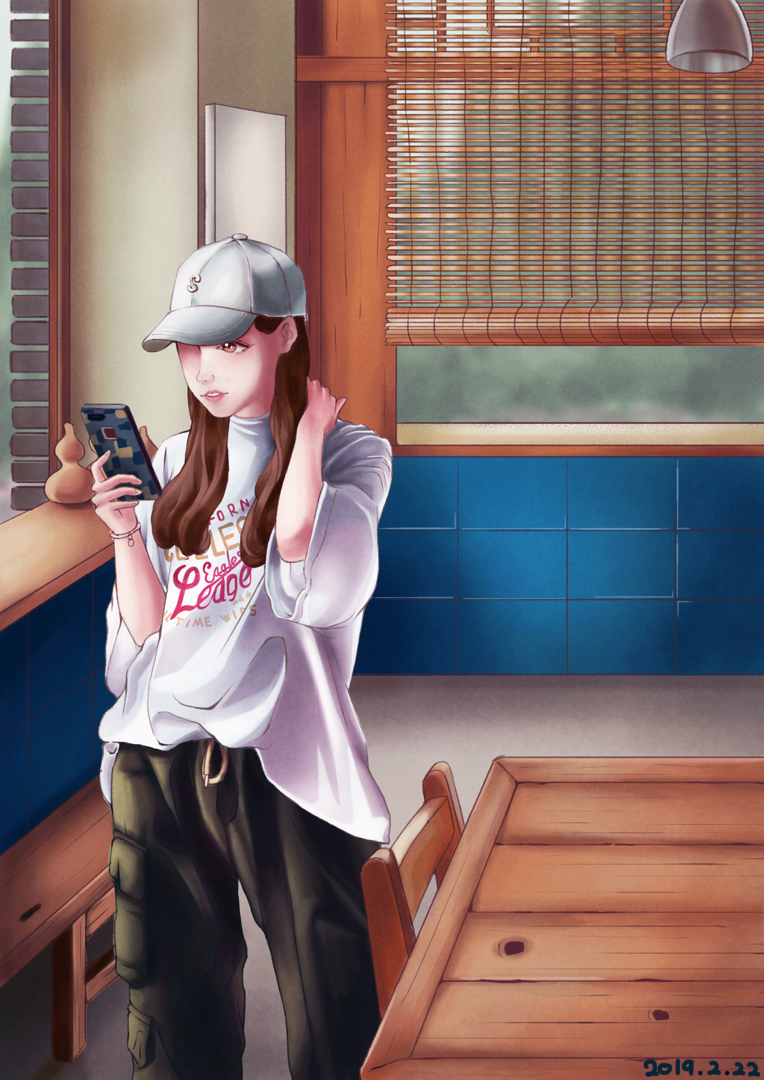 看手机|插画|插画习作|汐月踏歌 - 原创作品 - 站酷 (zcool)