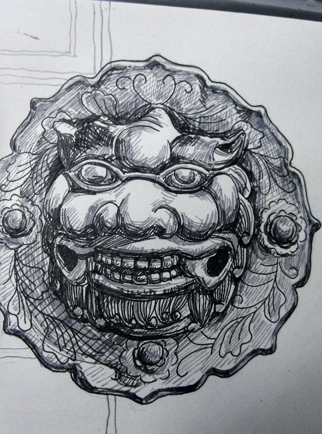 石狮子（图ZNDQxOTAxODQ=） - 商业插画 - 站酷设计师苏苏的速写日记原创素材 - 站酷ZCOOL