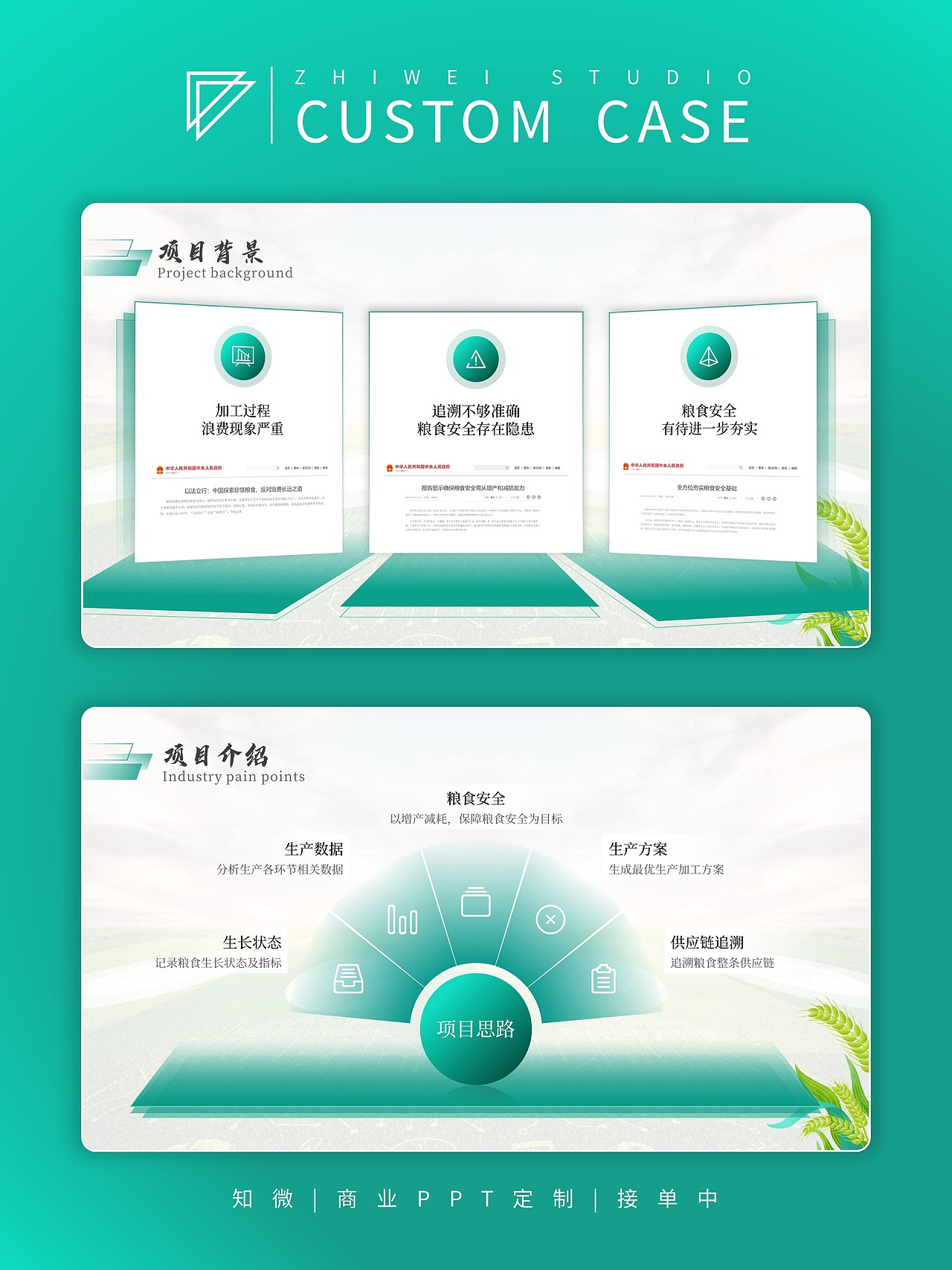 商业计划书PPT定制 | 智慧农业项目介绍（图ZMzU5MDE3MzIw） - PPT/Keynote - 站酷设计师知微高端PPT定制原创素材 - 站酷ZCOOL