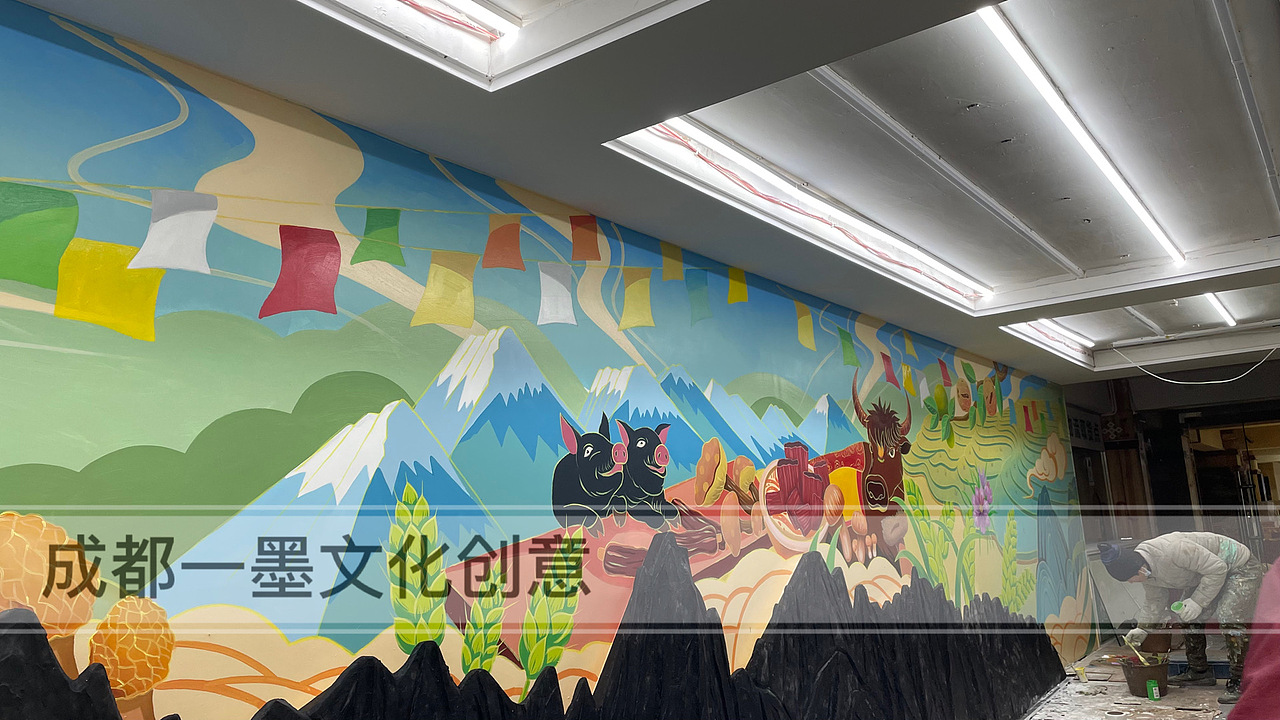 成都壁画 成都手绘 浮雕壁画 浮雕墙绘