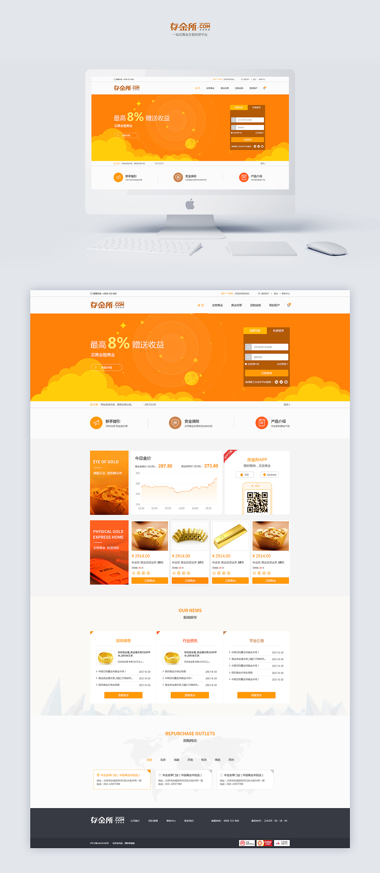 一整套黄金投资界面