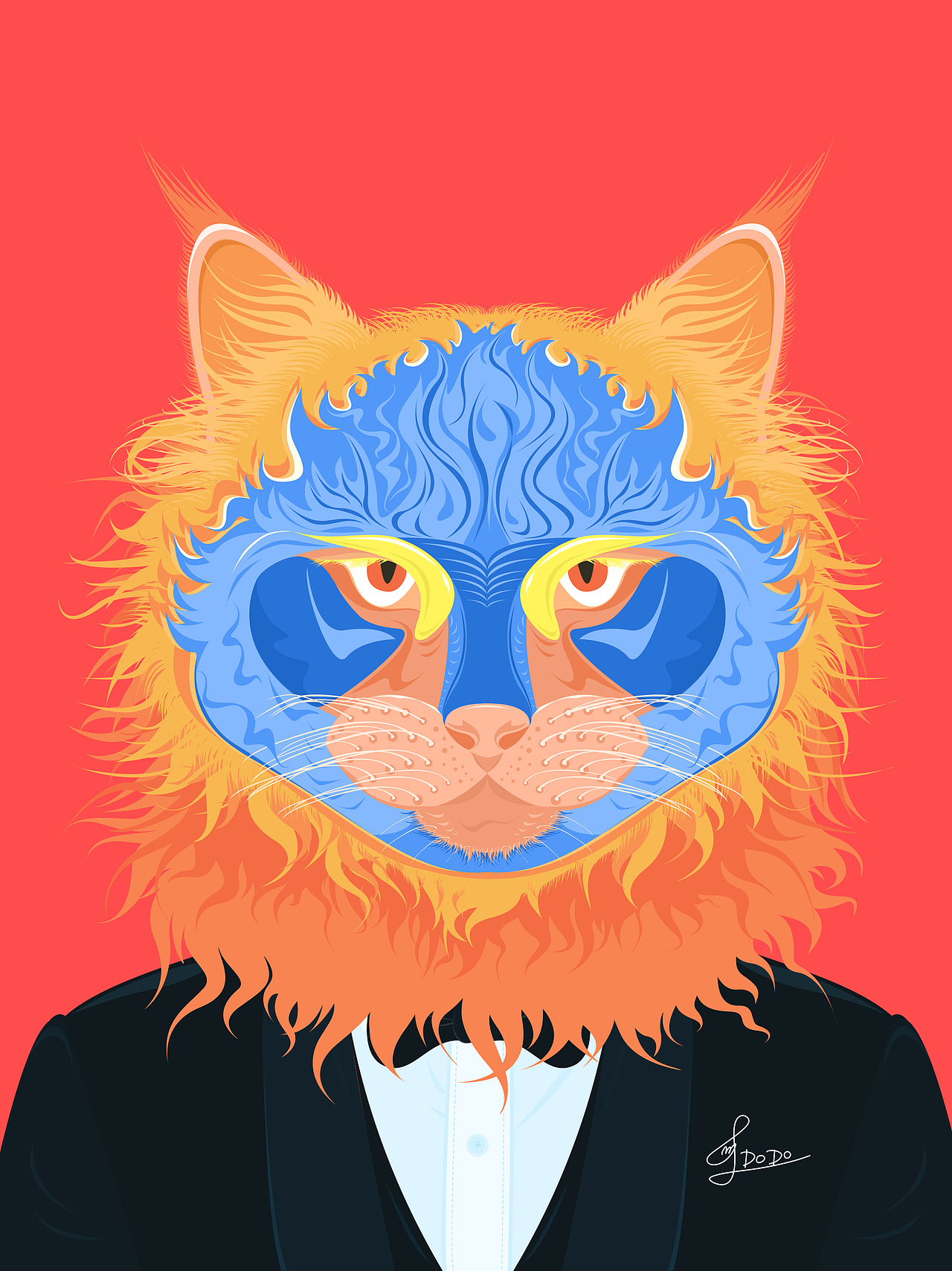 穿着西装的猫先生|插画|创作习作|dodo嘟嘟鸟_原创作品-站酷zcool