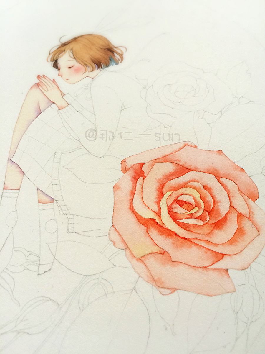 精灵的梦(花火杂志封面,内附几张绘画过程图)