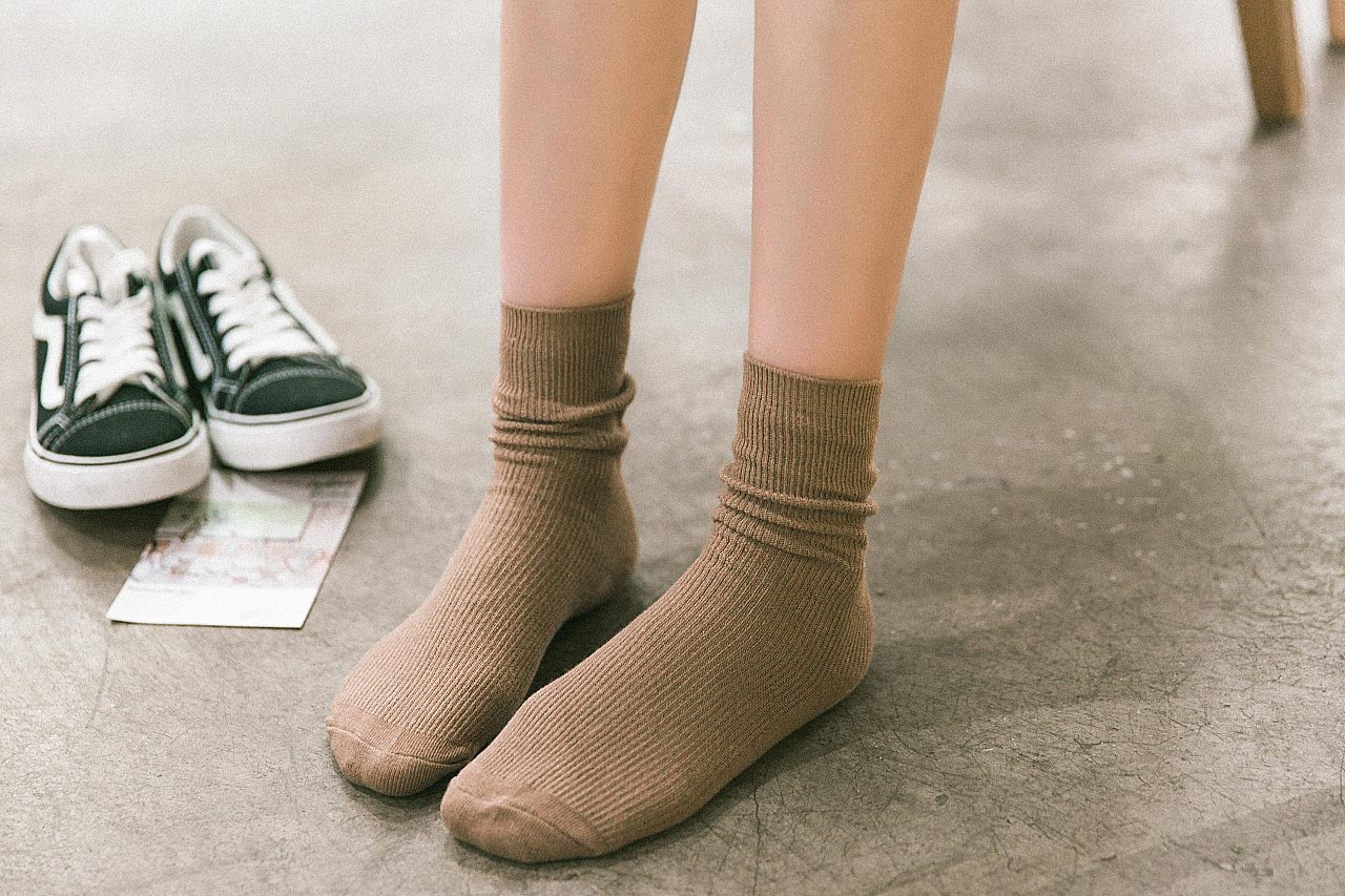 手工缝头新款袜子女 秋冬女士羊毛袜复古竖条纹堆堆袜保暖高筒袜-阿里巴巴