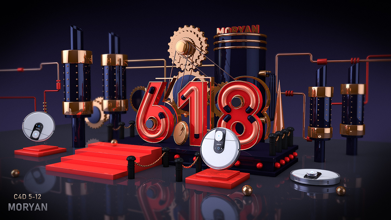 最后是一些产品建模效果图.3张临摹的p4d电商海报.